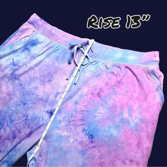 ⭐️HP⭐️NWT Ninexis light weight tie dye joggers in blue, purple and pink. Size 1X - Picture 5 of 8